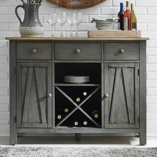 Liberty Furniture Lindsey Farm Server in Gray/Sandstone - Furniture World