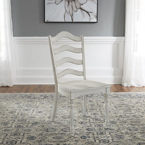Liberty Furniture Magnolia Manor Ladder Back Side Chair in Antique White (Set of 2) - Furniture World
