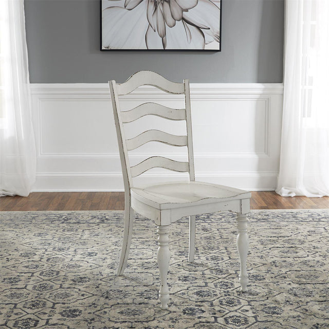 Liberty Furniture Magnolia Manor Ladder Back Side Chair in Antique White (Set of 2) - Furniture World