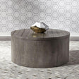 Liberty Furniture Modern Farmhouse Drum Cocktail Table in Dusty Charcoal - Furniture World