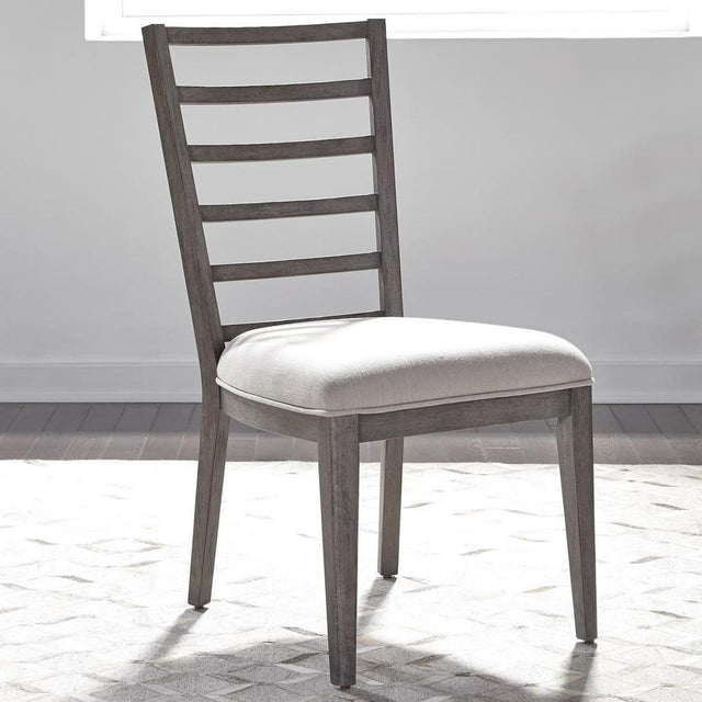 Liberty Furniture Modern Farmhouse Ladder Back Side Chair (Set of 2) in Dusty Charcoal - Furniture World