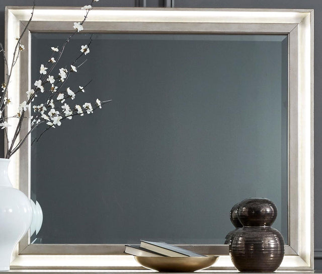 Liberty Furniture Montage Lighted Mirror in Platinum - Furniture World
