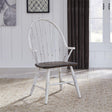 Liberty Furniture Farmhouse Windsor Back Arm Chair in White/Oak (Set of 2) - Furniture World