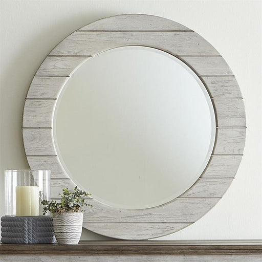 Liberty Furniture Heartland Round Mirror in Antique White - Furniture World