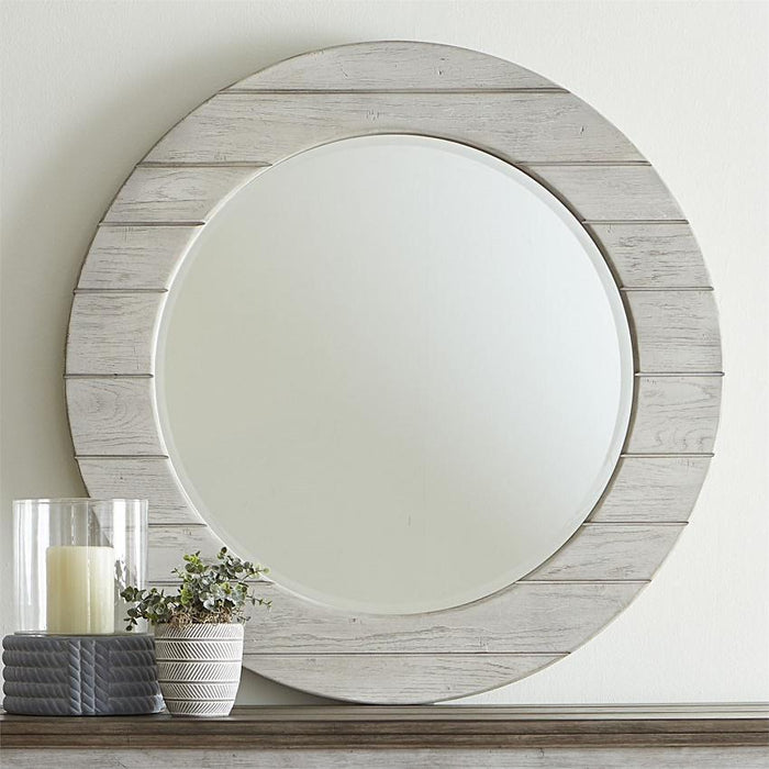 Liberty Furniture Heartland Round Mirror in Antique White - Furniture World