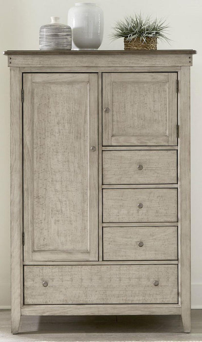 Liberty Furniture Ivy Hollow Door Chest in Weathered Linen - Furniture World