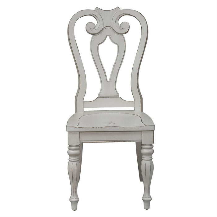 Liberty Furniture Magnolia Manor Splat Back Side Chair in Antique White (Set of 2) - Furniture World