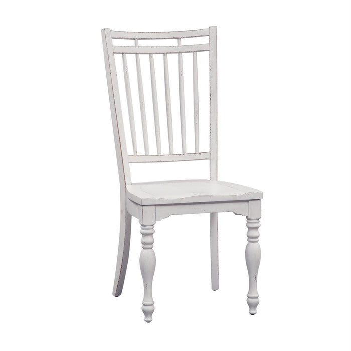 Liberty Furniture Magnolia Manor Spindle Back Side Chair (Set of 2) in Antique White - Furniture World