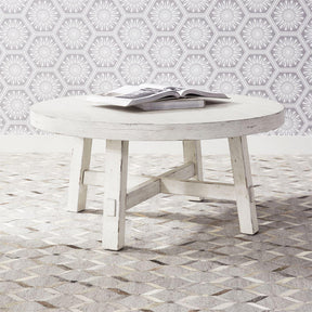 Liberty Modern Farmhouse Splay Leg Round Cocktail in Flea Market White - Furniture World