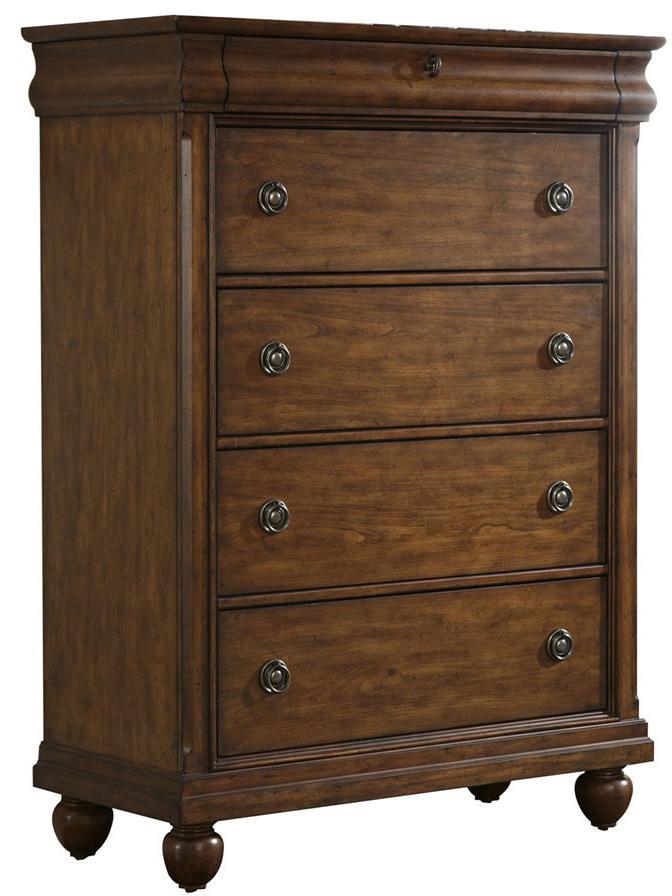 Liberty Furniture Rustic Traditions 5 Drawer Chest in Rustic Cherry - Furniture World