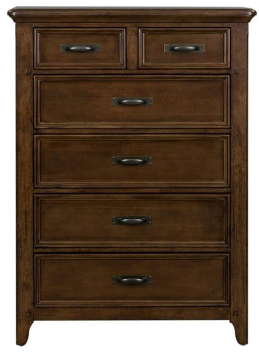 Liberty Furniture Saddlebrook 6 Drawer Chest in Tobacco Brown - Furniture World