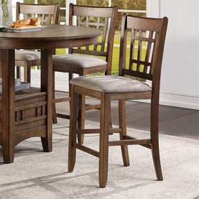 Liberty Furniture Santa Rosa II 24" Lattice Back Ct Ht Chair (Set of 2) in Antique Honey - Furniture World
