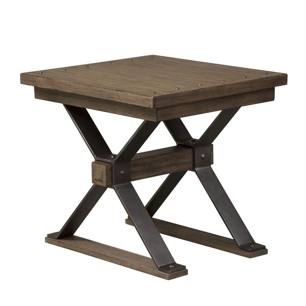 Liberty Sonoma Road End Table in Weathered Beaten Bark - Furniture World