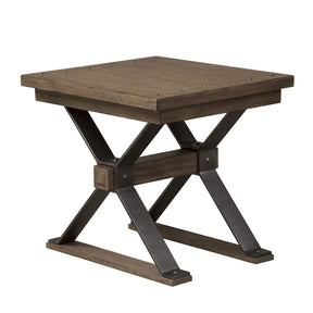 Liberty Sonoma Road End Table in Weathered Beaten Bark - Furniture World