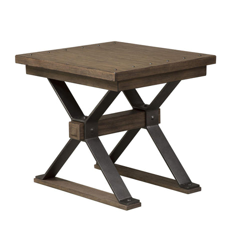 Liberty Sonoma Road End Table in Weathered Beaten Bark - Furniture World
