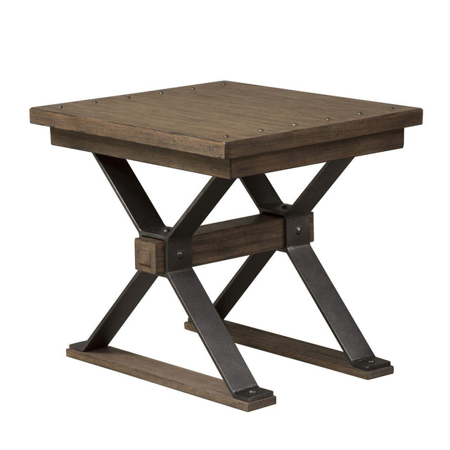 Liberty Sonoma Road End Table in Weathered Beaten Bark - Furniture World