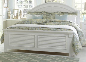 Liberty Furniture Summer House King Panel Bed in Oyster White - Furniture World