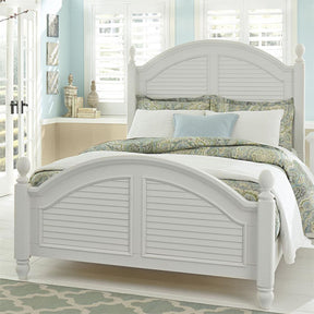 Liberty Furniture Summer House King Poster Bed in Oyster White - Furniture World