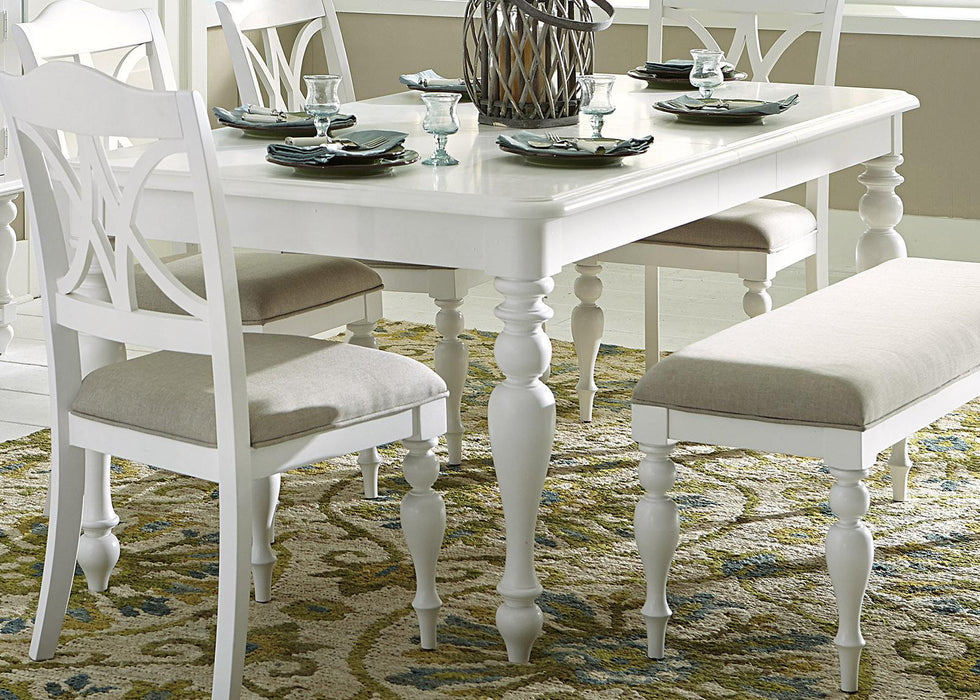 Liberty Furniture Summer House Rectangular Leg Table in Oyster White - Furniture World