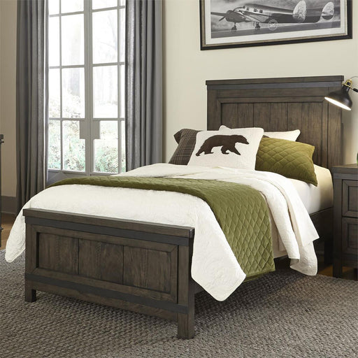 Liberty Furniture Thornwood Hills Twin Panel Bed in Rock Beaten Gray - Furniture World