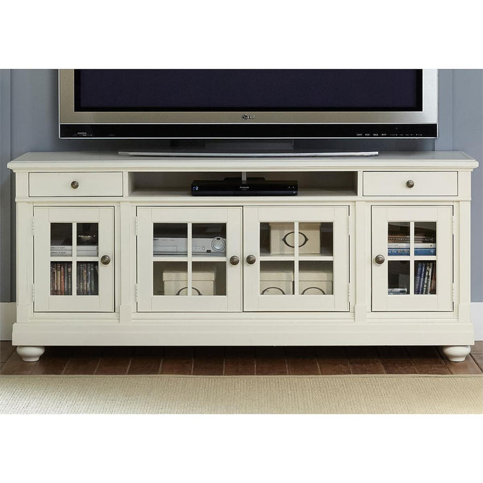 Liberty Harbor View 74" Entertainment TV Stand in Linen - Furniture World