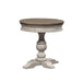 Liberty Heartland Round Pedestal Chair Side Table in Antique White - Furniture World