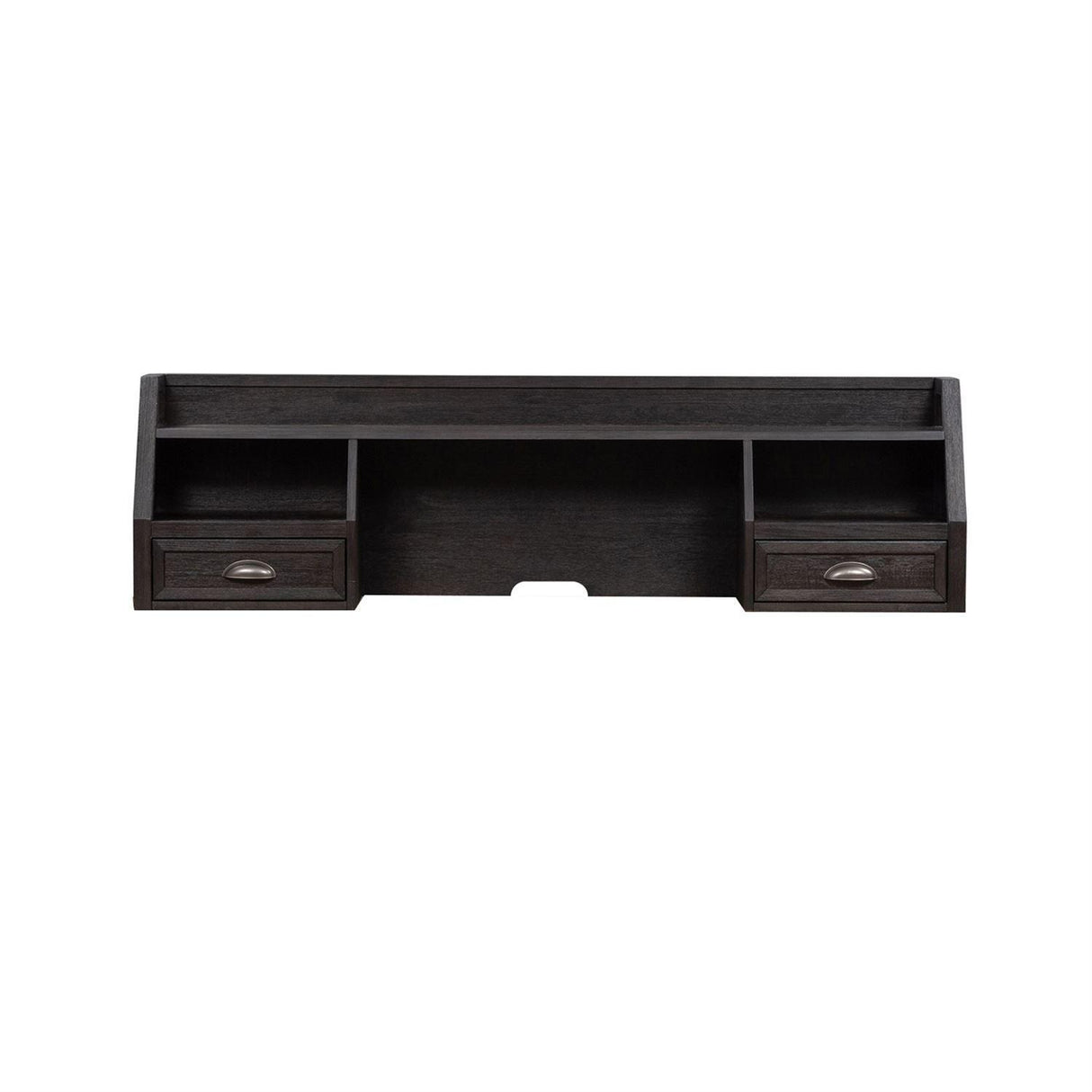 Liberty Heatherbrook L Writing Desk Hutch in Charcoal & Ash - Furniture World