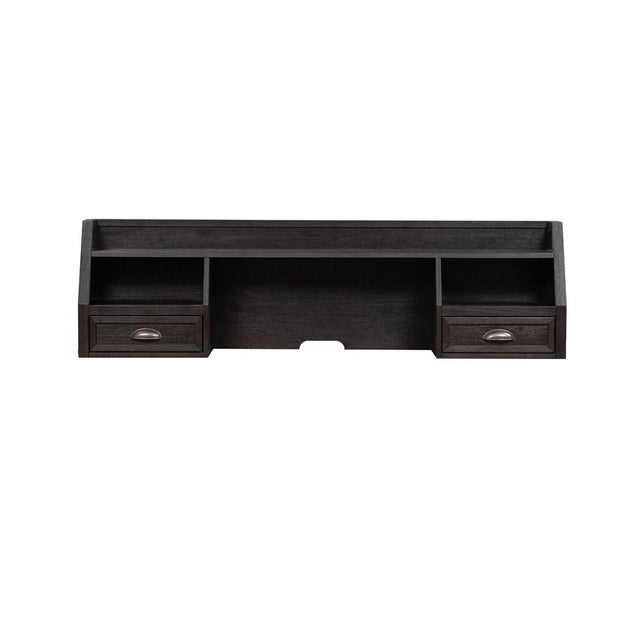 Liberty Heatherbrook L Writing Desk Hutch in Charcoal & Ash - Furniture World