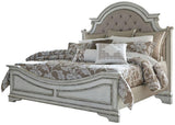 Liberty Magnolia Manor King Upholstered Panel Headboard in Antique White - Furniture World