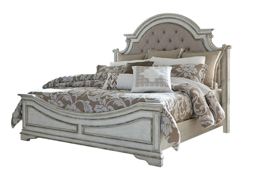 Liberty Magnolia Manor Queen Upholstered Bed in Antique White - Furniture World
