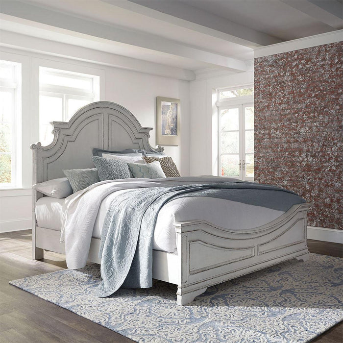 Liberty Magnolia Manor King Panel Bed in Antique White - Furniture World