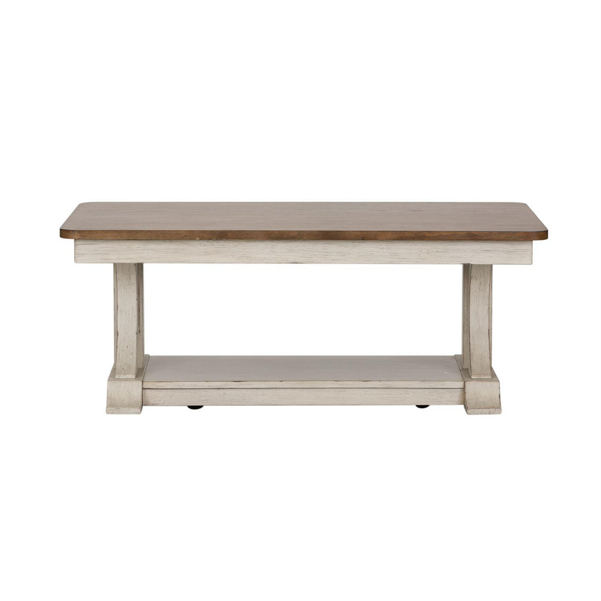 Liberty Farmhouse Reimagined Rectangular Cocktail Table in Antique White - Furniture World