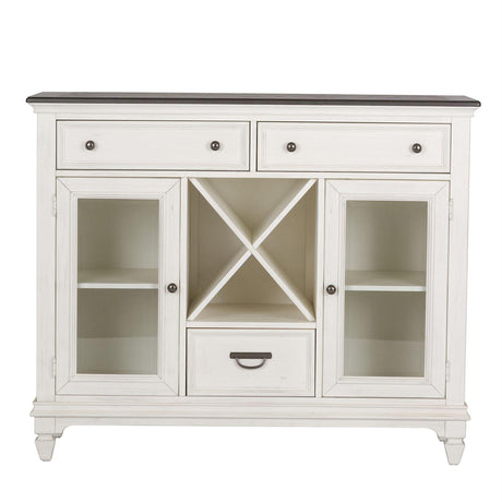 Liberty Furniture Allyson Park Buffet in White with Charcoal - Furniture World