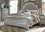 Liberty Magnolia Manor King Upholstered Panel Headboard in Antique White - Furniture World
