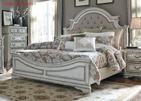 Liberty Magnolia Manor Twin Upholstered Bed in Antique White - Furniture World