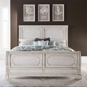 Liberty Abbey Road Queen Sleigh Bed in Porcelain White - Furniture World