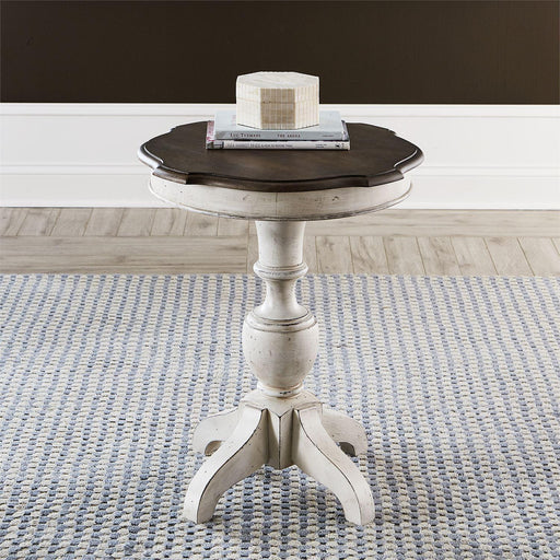 Liberty Abbey Road Round End Table in Porcelain White - Furniture World