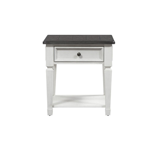 Liberty Allyson Park Drawer End Table in Wirebrushed White - Furniture World