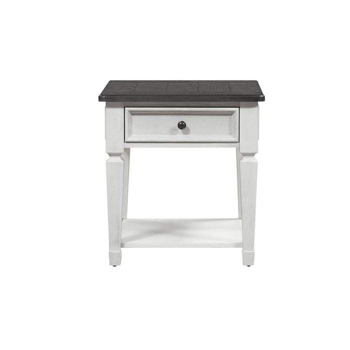 Liberty Allyson Park Drawer End Table in Wirebrushed White - Furniture World