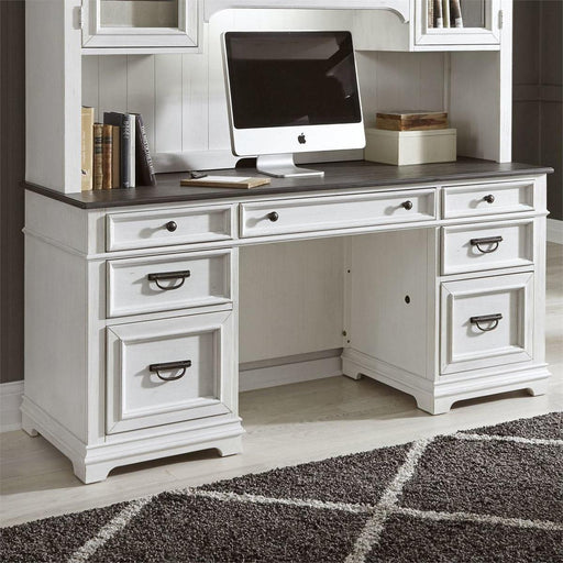 Liberty Allyson Park Jr. Executive Credenza in Wirebrushed White - Furniture World