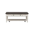 Liberty Allyson Park Rectangular Cocktail Table in Wirebrushed White - Furniture World