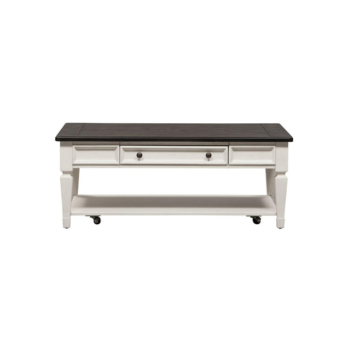 Liberty Allyson Park Rectangular Cocktail Table in Wirebrushed White - Furniture World
