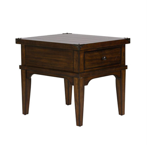 Liberty Aspen Skies End Table in Russet Brown - Furniture World