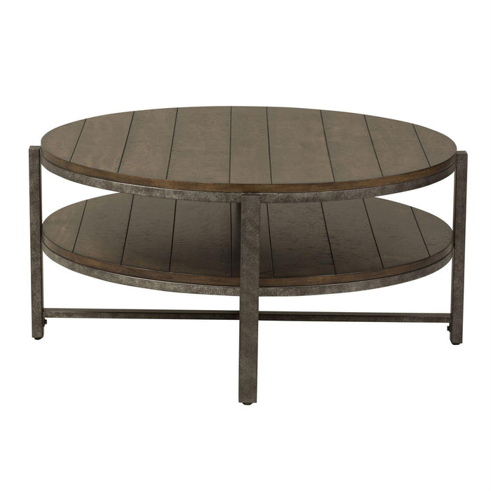 Liberty Breckinridge Round Cocktail Table in Mahogany - Furniture World