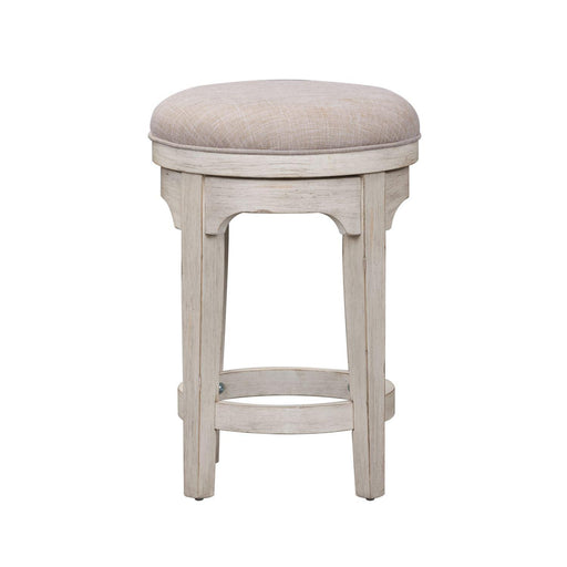 Liberty Farmhouse Reimagined Console Swivel Stool in Antique White - Furniture World