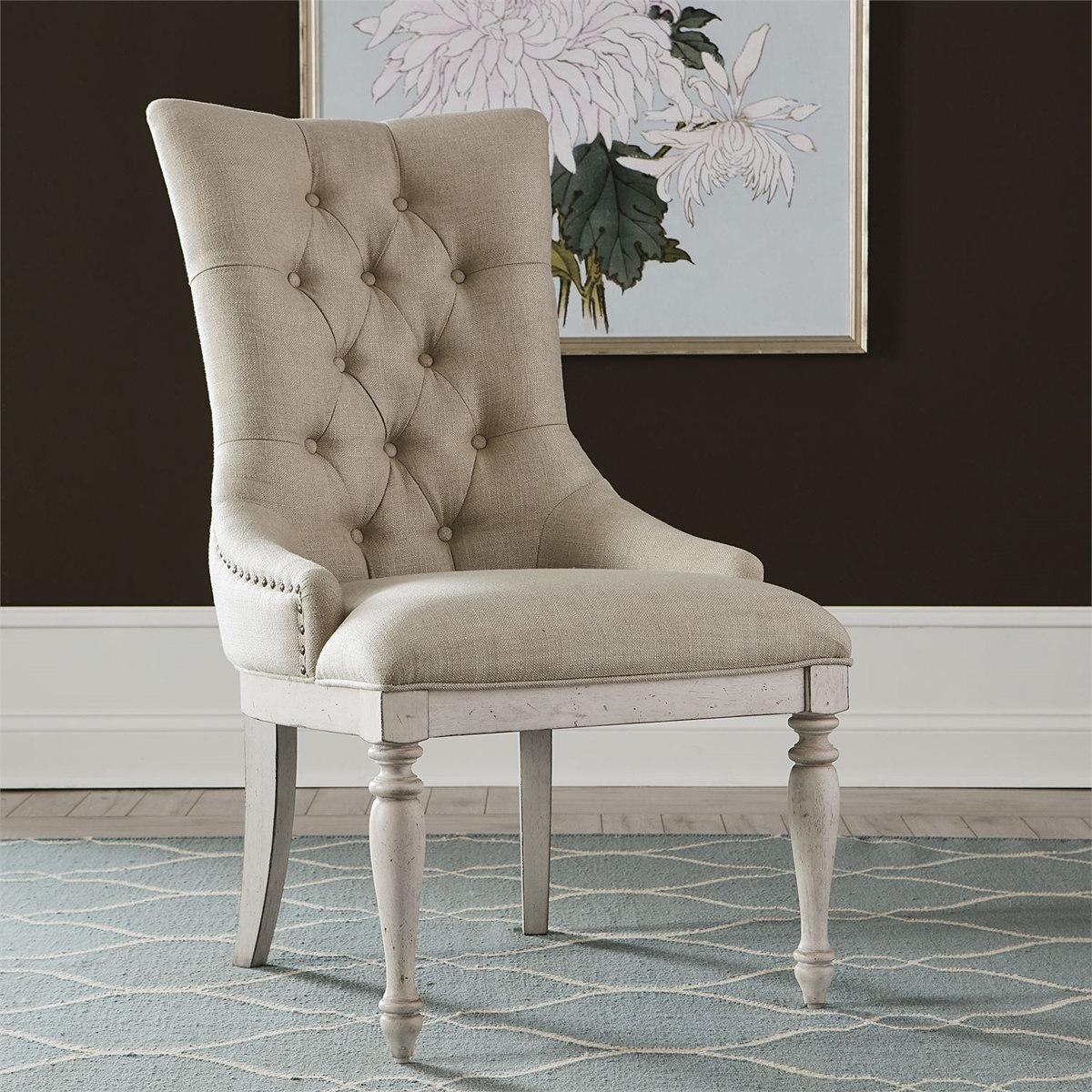 Liberty Furniture Abbey Road Upholstery Side Chair (Set of 2) in Porcelain White - Furniture World