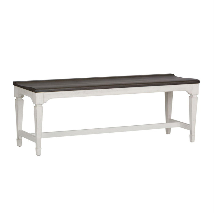Liberty Furniture Allyson Park Wood Seat Bench in Wirebrushed White - Furniture World