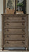 Liberty Furniture Americana Farmhouse 5 Drawer Chest in Dusty Taupe and Black - Furniture World