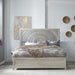 Liberty Furniture Belmar King Panel Bed in Washed Taupe and Silver Champagne - Furniture World