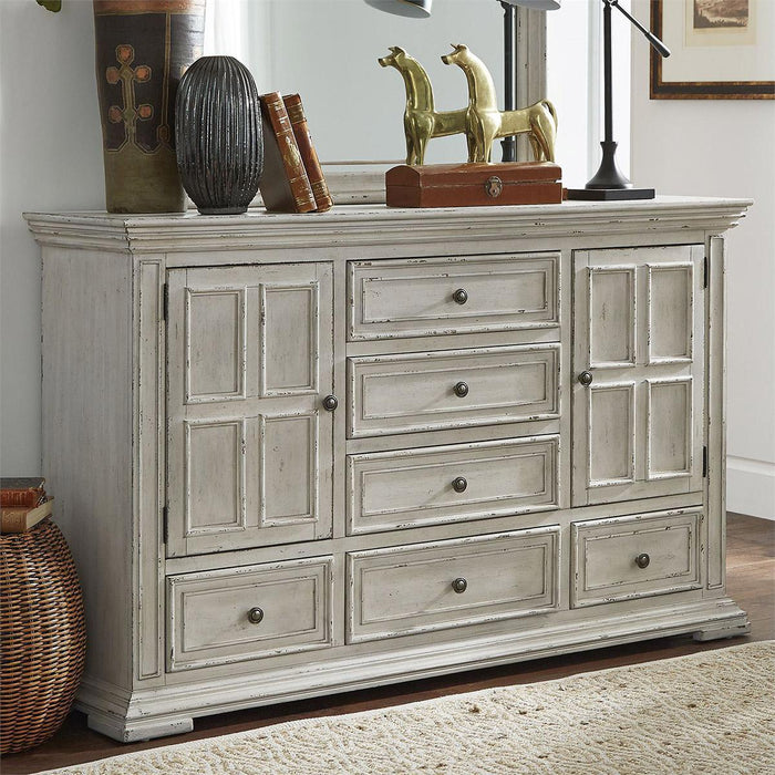 Liberty Furniture Big Valley 2 Door with 6 Drawer Dresser in Whitestone - Furniture World